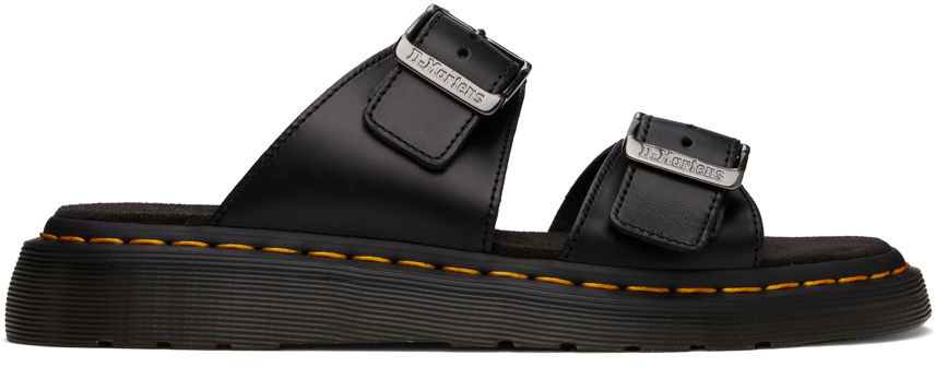 Sneakers og sko Dr. Martens Black Josef Leather Buckle Slide Sandals Sort | 31570001, 0