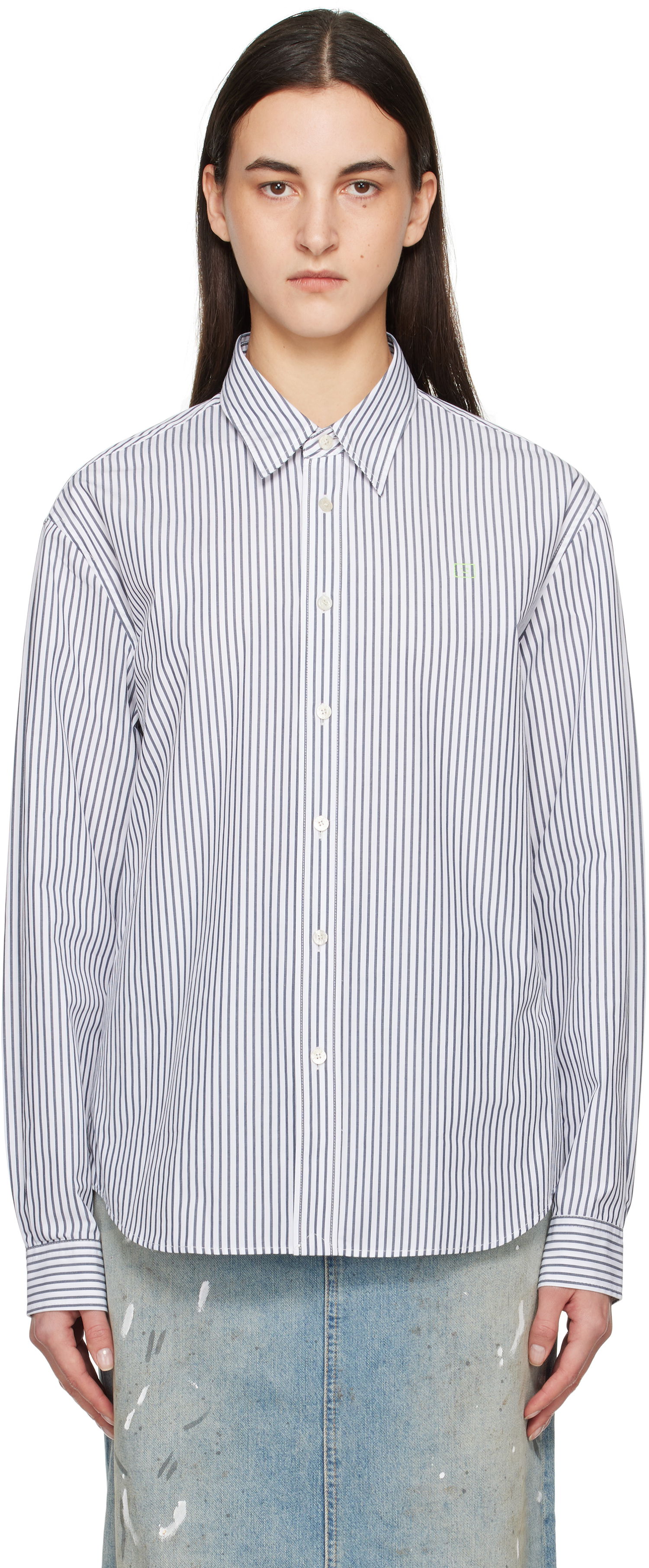 Skjorte Acne Studios Acne Studios Striped Shirt Hvid | CB0097-, 0