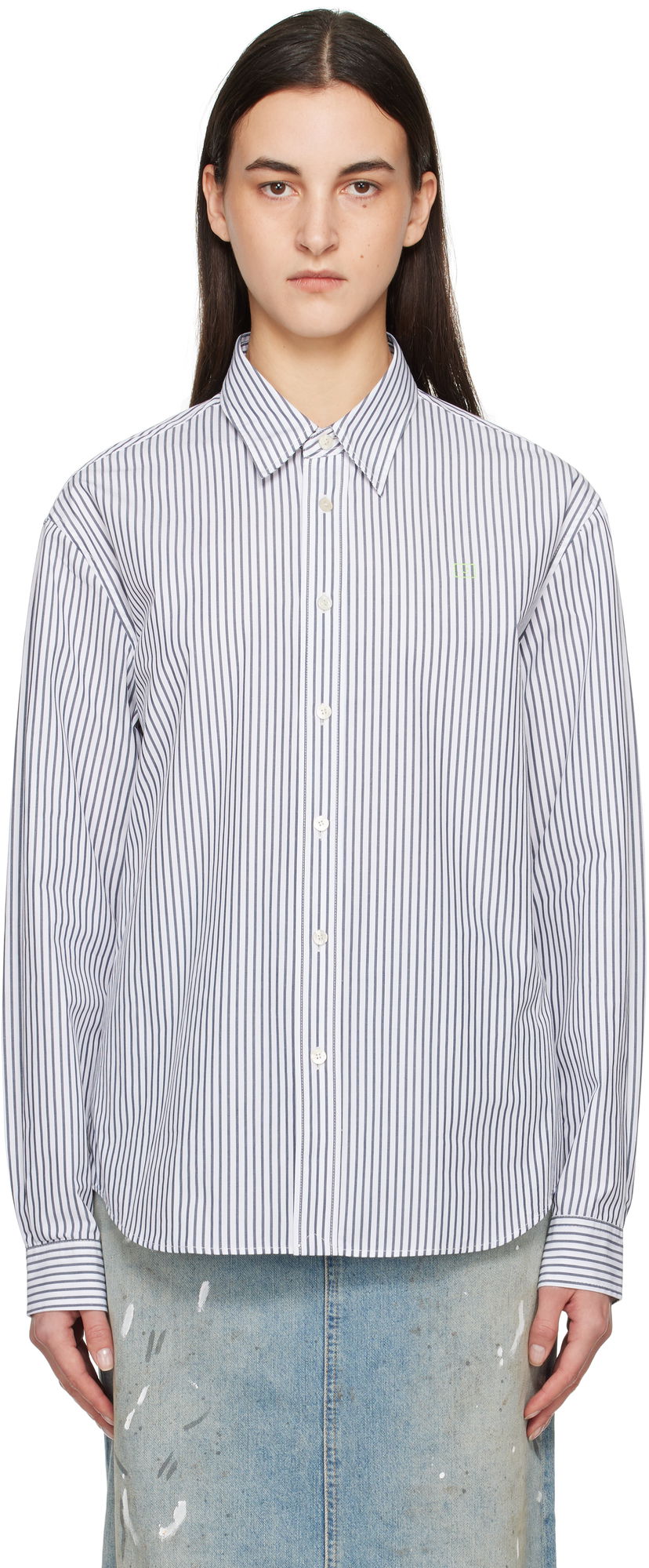 Skjorte Acne Studios Acne Studios Striped Shirt Hvid | CB0097-