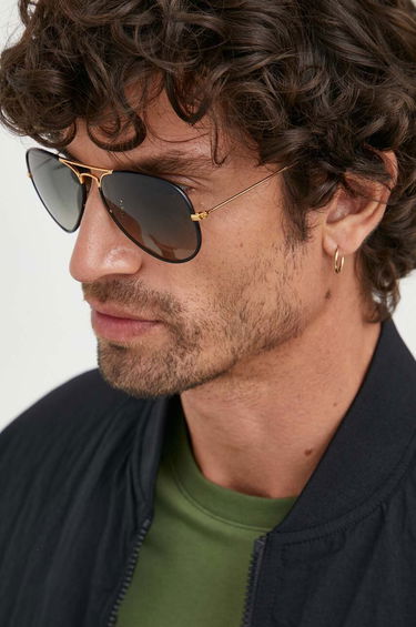 Solbriller Ray-Ban Ray-Ban Aviator Full Color Sunglasses Sort | 0RB3025JM, 3