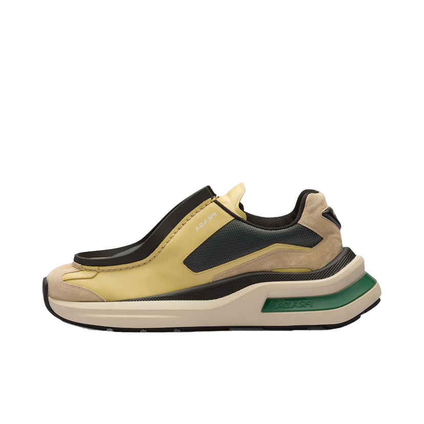Sneakers og sko Prada Brushed Leather Bike Fabric Suede "Vanilla Anthracite Green" Beige | 2EG424_3LNN_F03M3