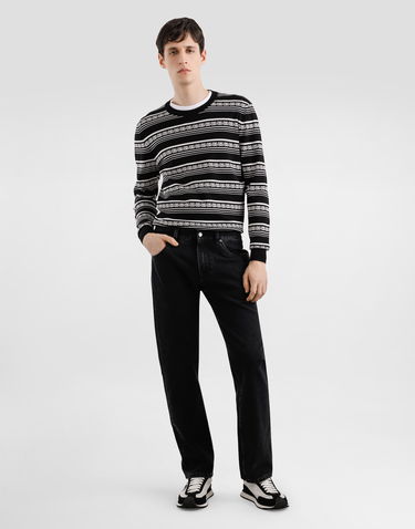 Sweater Dolce & Gabbana Dolce & Gabbana Silk Crew-Neck Pullover with Logo Sort | GXX02TJBSN4N0004, 1