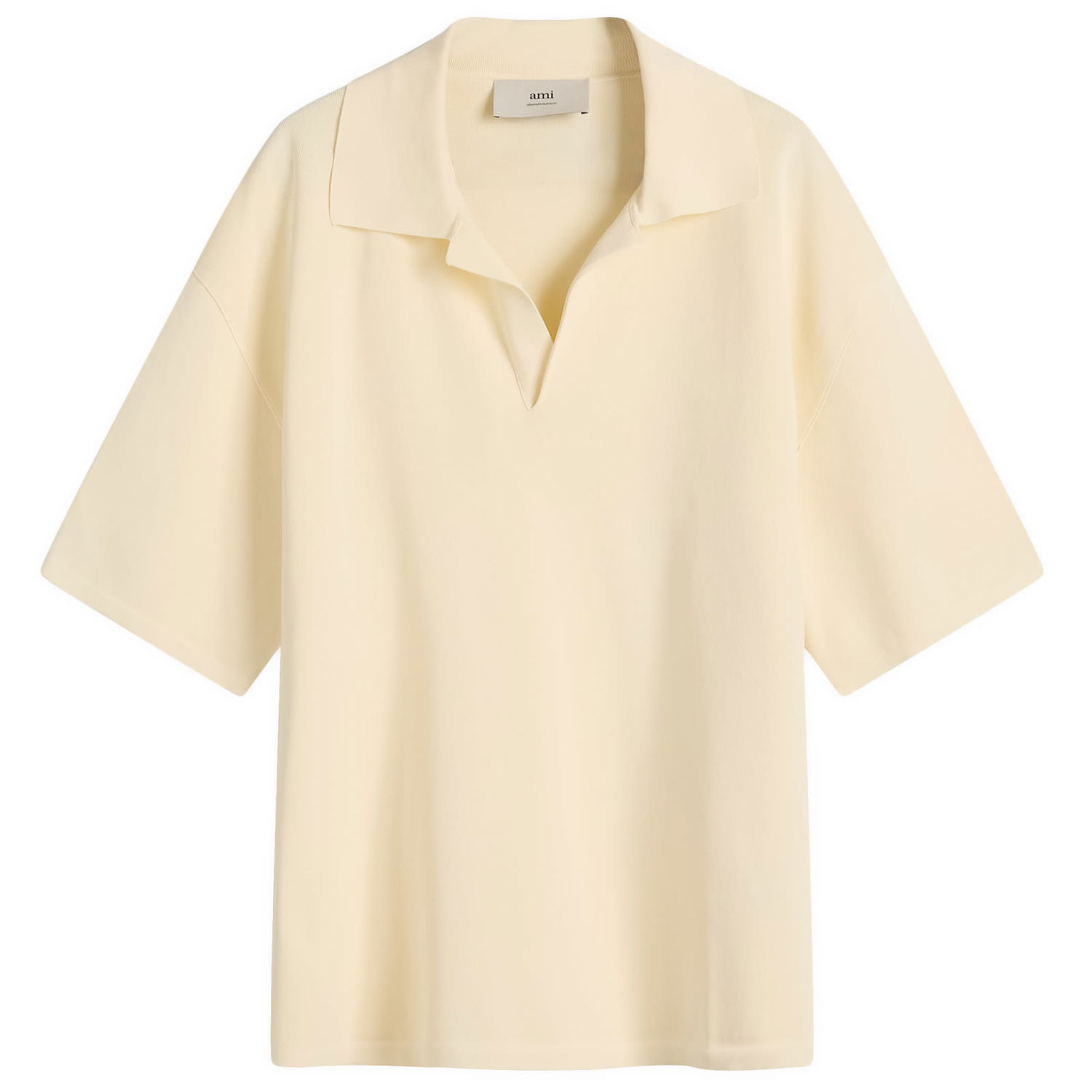 Polo skjorte AMI AMI Paris Men's Short Sleeve Polo Shirt, Size Large Beige | UPL164-KN0064-136, 0