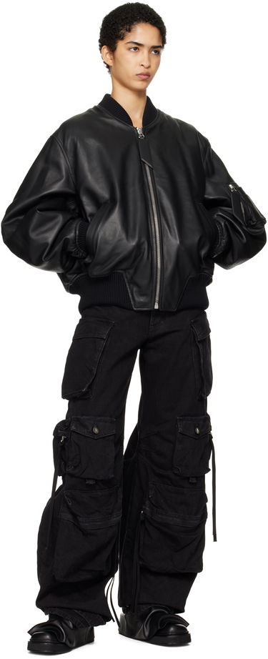 Bomberjakke The Attico The Attico Anja Leather Bomber Jacket Sort | 250WCB00004 LBT128AA, 3