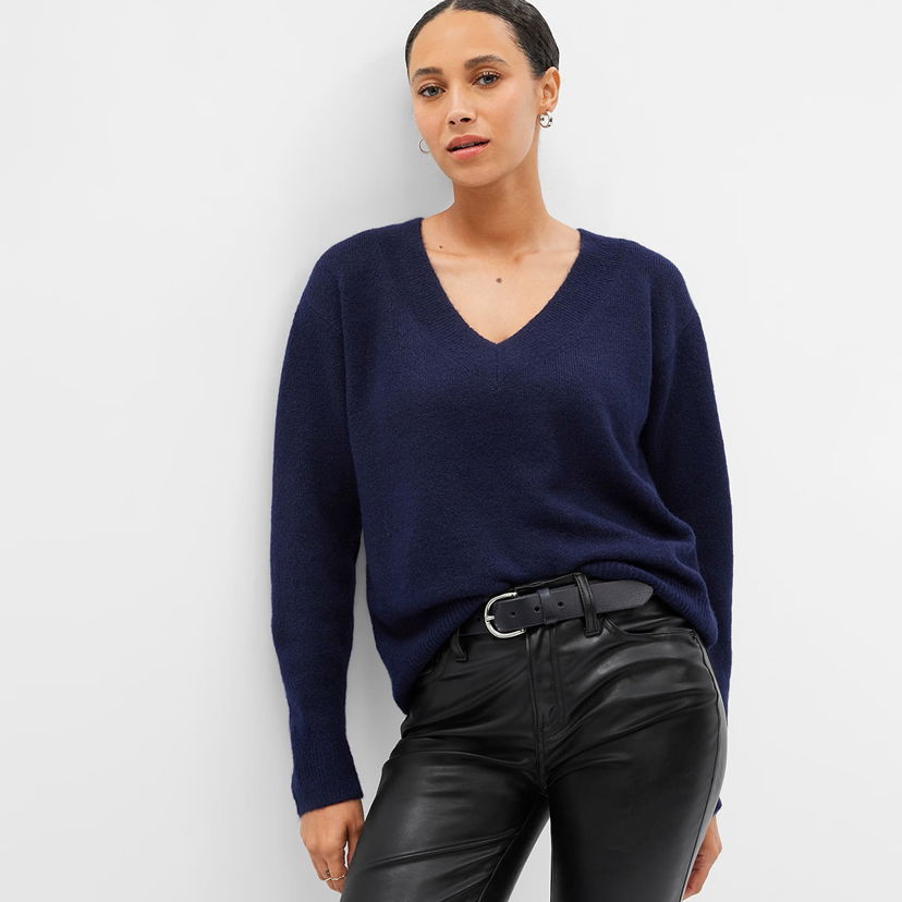 Sweater GAP Sweater V Neck Sweater Navy Uniform S Sort | 750656-03