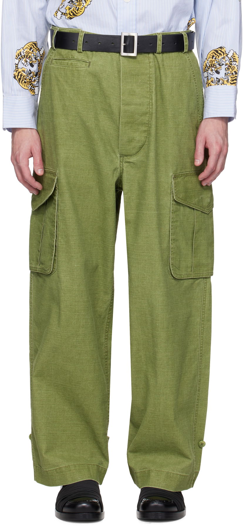 Cargo bukser KENZO Kenzo Paris Adjustable Cargo Pants Grøn | FF55PA2459GD