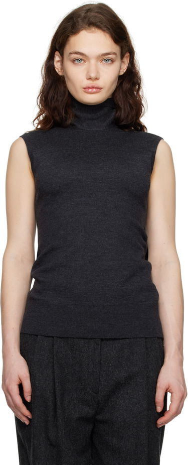 Sweater TOTEME TOTEME Sleeveless Turtleneck Knit Tank Top Grå | 251-WRT4388-YA0133, 0
