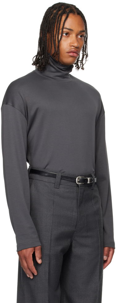 T-shirt LEMAIRE Lemaire Relaxed Mock Neck T-Shirt Grå | TO1467 LJ1043, 1