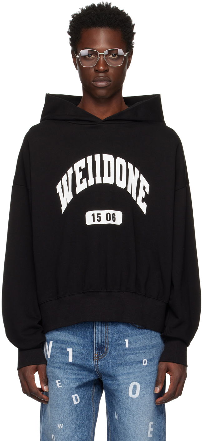 Sweatshirt We11done Printed Hoodie Sort | WD-TH3-22-807-U-BK, 0