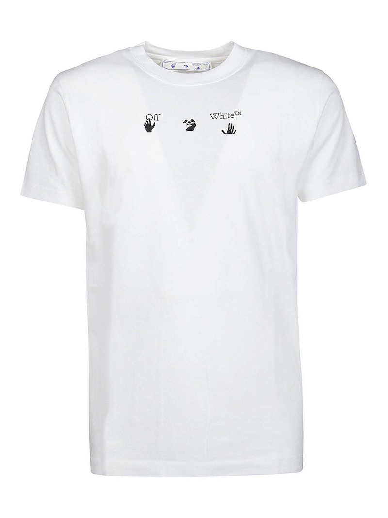T-shirt Off-White Slim Fit Bolt Arrows T-Shirt Hvid | OMAA027S21JER0120155, 0