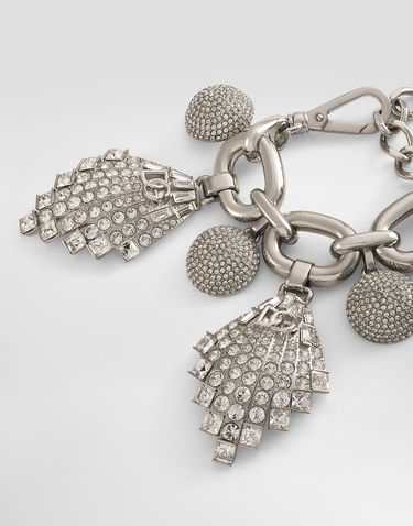 Armbånd Dolce & Gabbana Dolce & Gabbana Rhinestone Maxi-Bracelet with Chain and DG Logo Metalisk | WBR2E5W111187655, 2