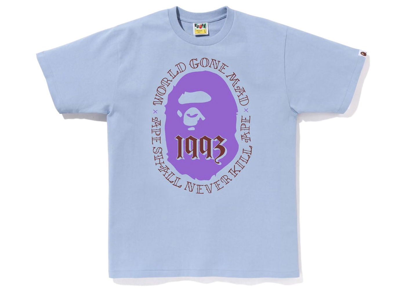 T-shirt BAPE Ape Head 1993 Tee Blå | 1J30-110-075, 0