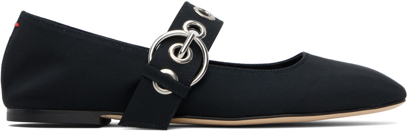 Skopleje Aeyde Aeyde Uma Eyelet Mary-Jane Ballerina Flats Sort | A11-FL-RKLS08FL159-SS25-800-069