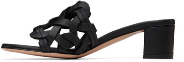 Sneakers og sko Gianvito Rossi Amalfi Woven Leather Heeled Sandals Sort | G10025-45RIC-CLN, 2