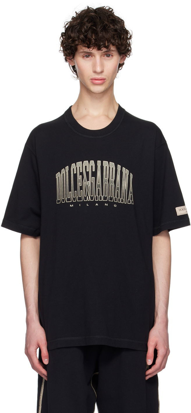 T-shirt Dolce & Gabbana Dolce&Gabbana Logo Print T-Shirt Sort | G8PN9TG7NWT