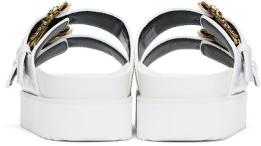 Sneakers og sko Versace Versace Jeans Couture Baroque Buckle Arizona Flat Sandals Hvid | E78VA3SM1_EZS539, 1