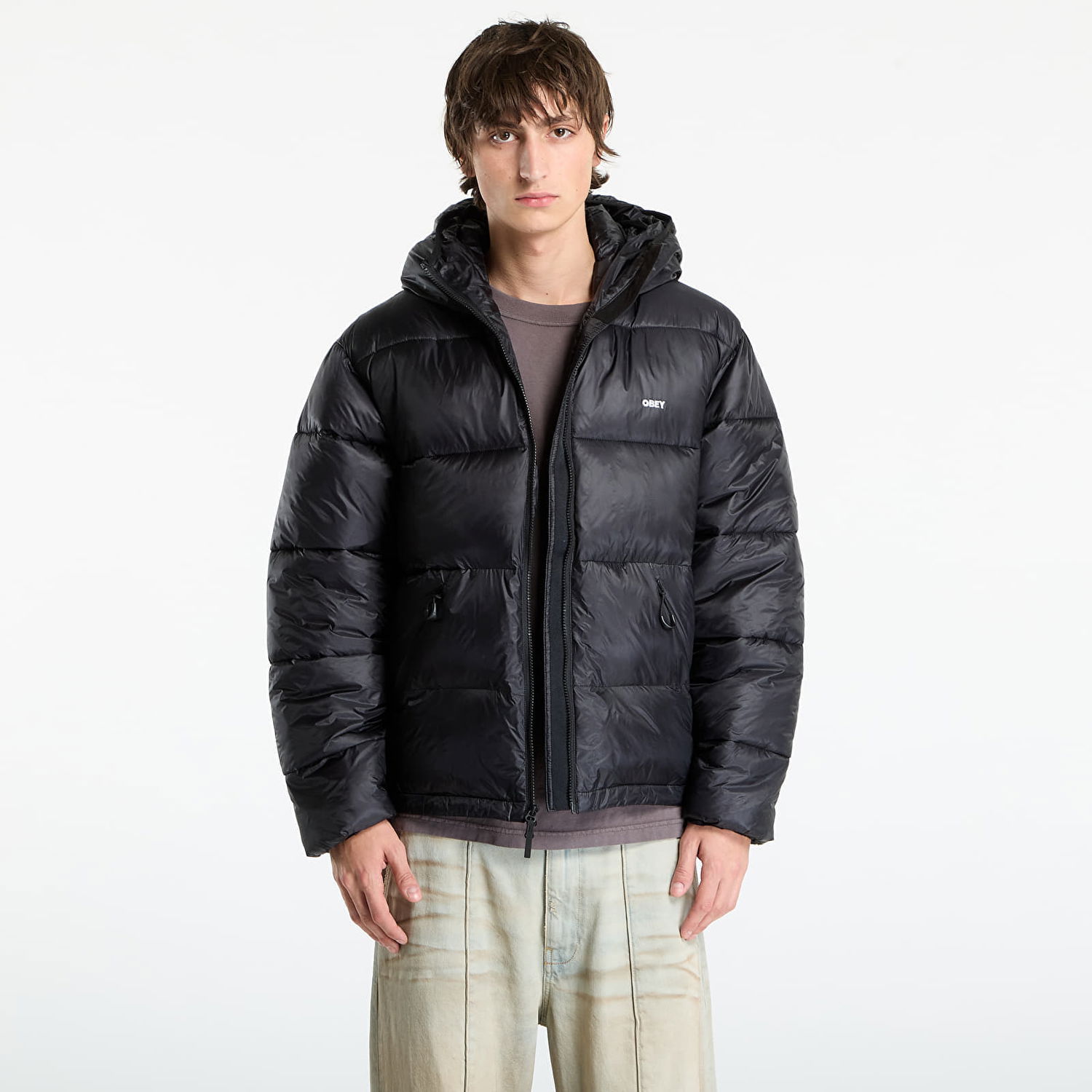 Puffer jakke OBEY Jacket Stratus Puffer Jacket Black Sort | 121800600-BLK, 0