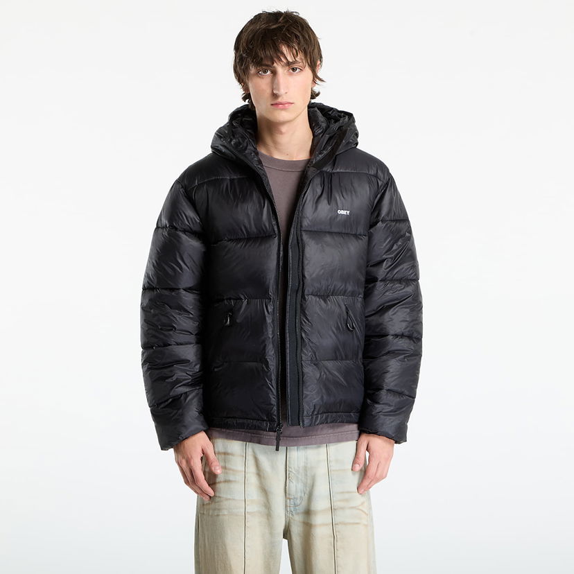 Puffer jakke OBEY Jacket Stratus Puffer Jacket Black Sort | 121800600-BLK
