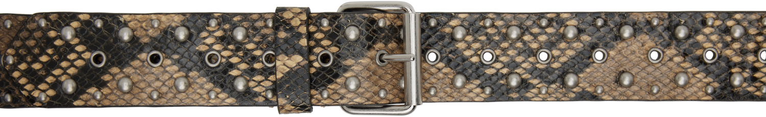 Bælter Dries Van Noten Dries Van Noten Studded & Eyelet Leather Belt Brun | 251-011400-359, 0