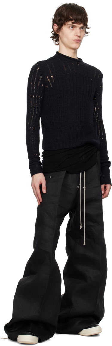 Bukser Rick Owens Rick Owens Hollywood Bela Wide Leg Trousers Sort | RU01E5366 TWL, 3
