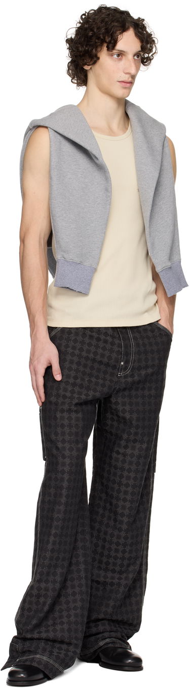 Tanktop AMIRI AMIRI MA Tonal Ribbed Tank Top Beige | AMJYTT1006, 3