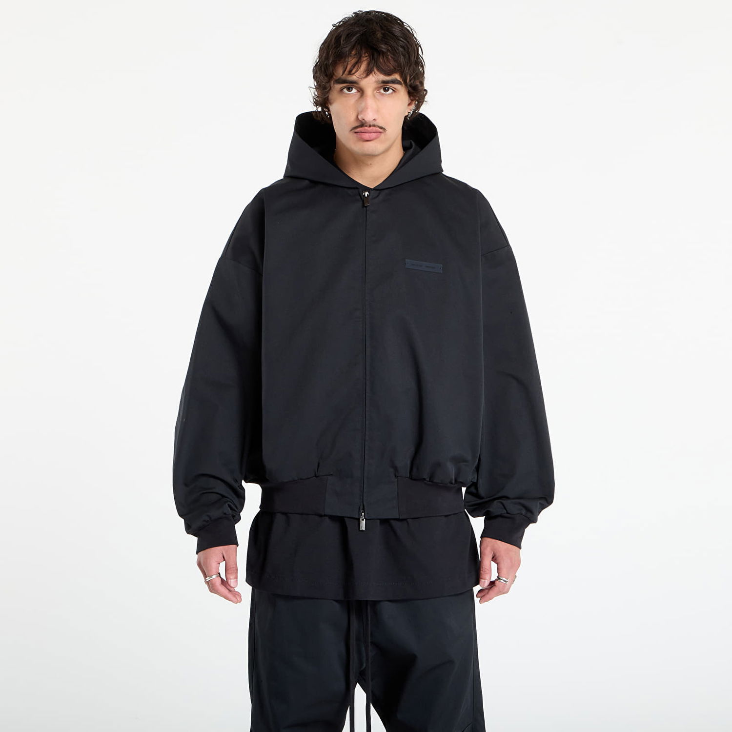 Sweatshirt Fear of God Fear of God Essentials Poly Cotton Twill Hoodie Sort | 202SP258020F-861, 0