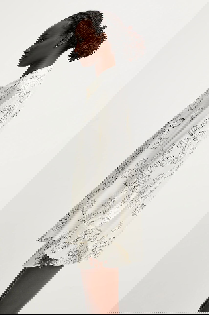 Skjorte Anine Bing Anine Bing Avalon Relaxed Silk Shirt Hvid | A.07.10545, 1