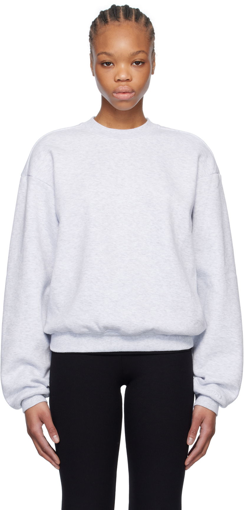 Sweater SKIMS SKIMS Fleece Classic Crewneck Sweatshirt Grå | PL-PLO-8367W