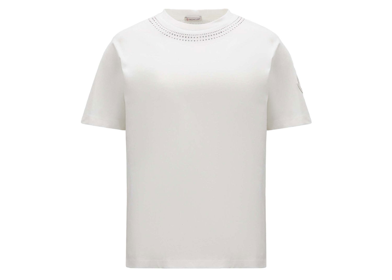 T-shirt Moncler Crystal Encrusted T-Shirt Hvid | I20938C00015829HP033, 0