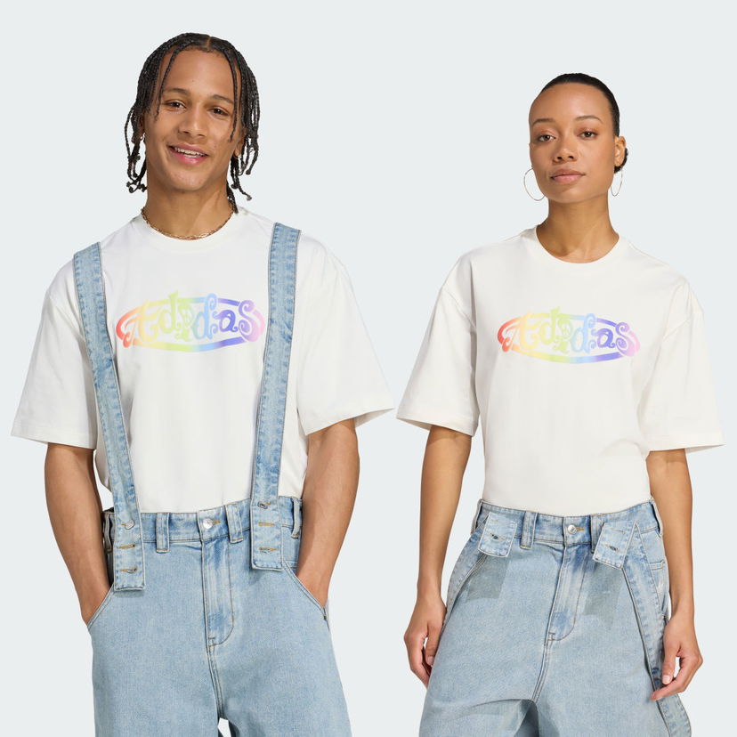 T-shirt adidas Performance adidas x Jeremy Scott Pride Graphic Tee Hvid | JY2012