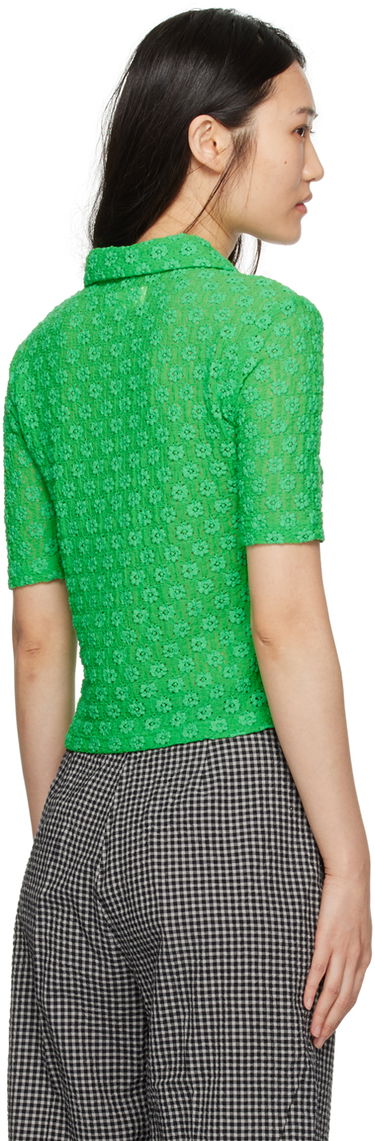 Polo skjorte YMC Floral Polo Grøn | Q2WAP, 2