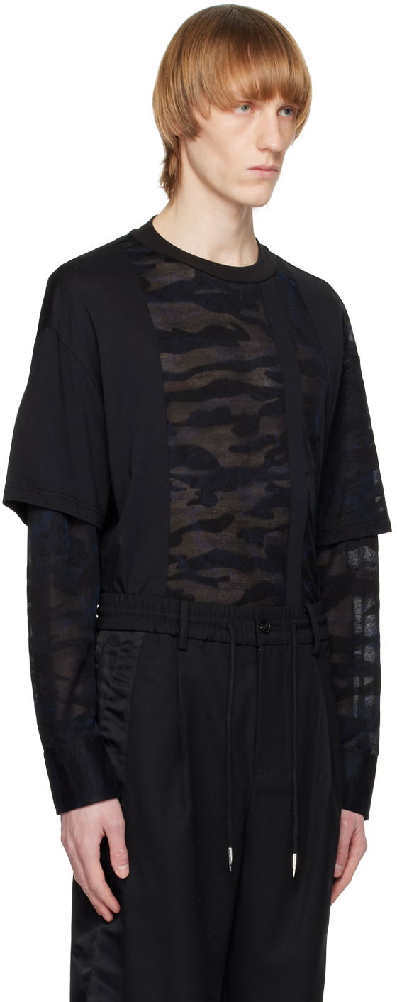 T-shirt Feng Chen Wang Feng Chen Wang Camouflage Layered T-Shirt Sort | FMS15SS05, 1