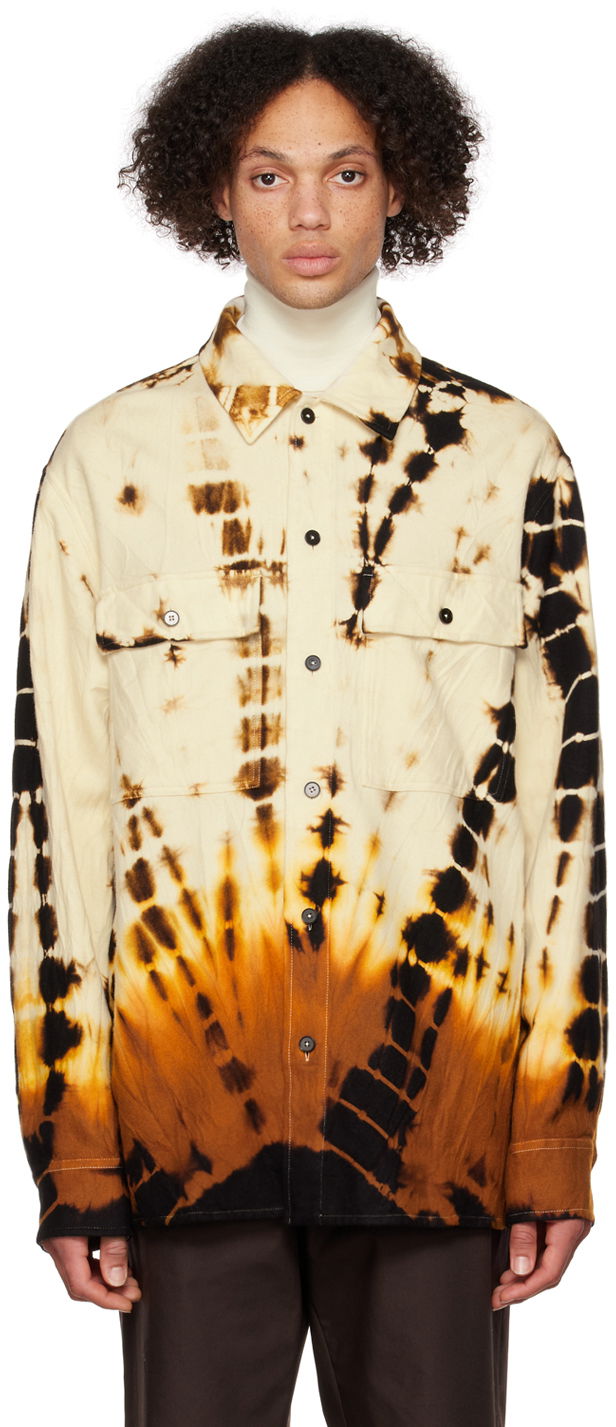 Skjorte Jil Sander Jil Sander Long Sleeve Tie-Dye Shirt Flerfarvet | J47DL0002_JTN018