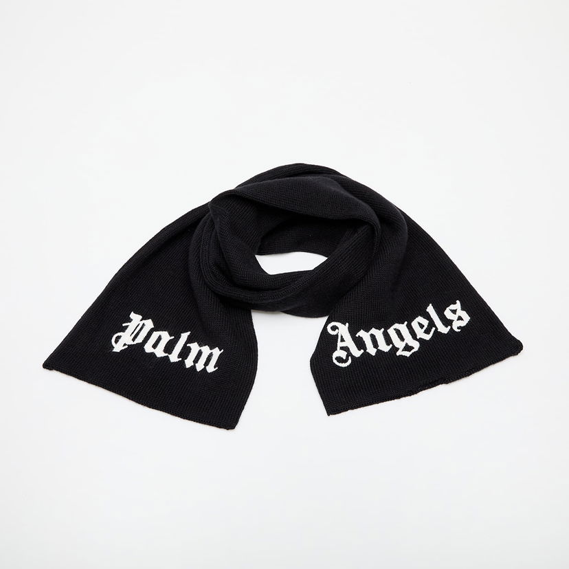 Tørklæde Palm Angels Palm Angels Kids Logo Knit Scarf Sort | PBMA008C99KNI0011001
