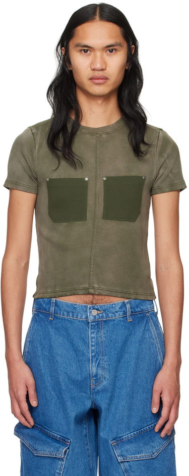 T-shirt Dion Lee Sprayed Shrunken Rivet T-Shirt Grøn | C3168PS24, 0