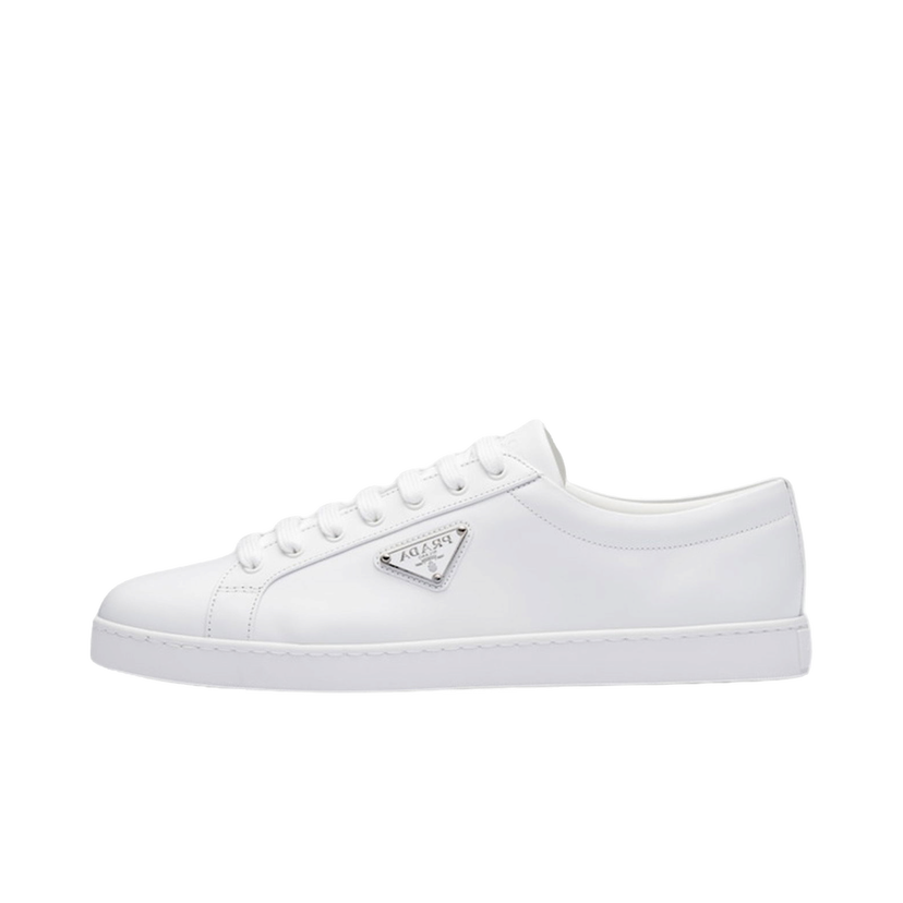 Sneakers og sko Prada Brushed Sneakers Leather Hvid | 2EE376_3F0E_F0009