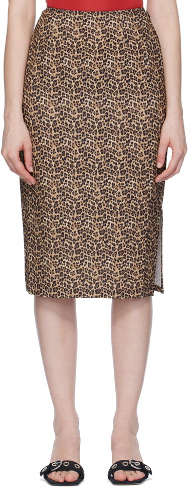 Nederdel Miaou Miaou Moni Leopard Print Midi Skirt Brun | 4005SCRLEO, 0