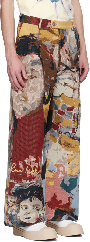Bukser KidSuper KidSuper Jacquard Paintings Double Pleated Trousers Flerfarvet | SS25-PT-06, 1