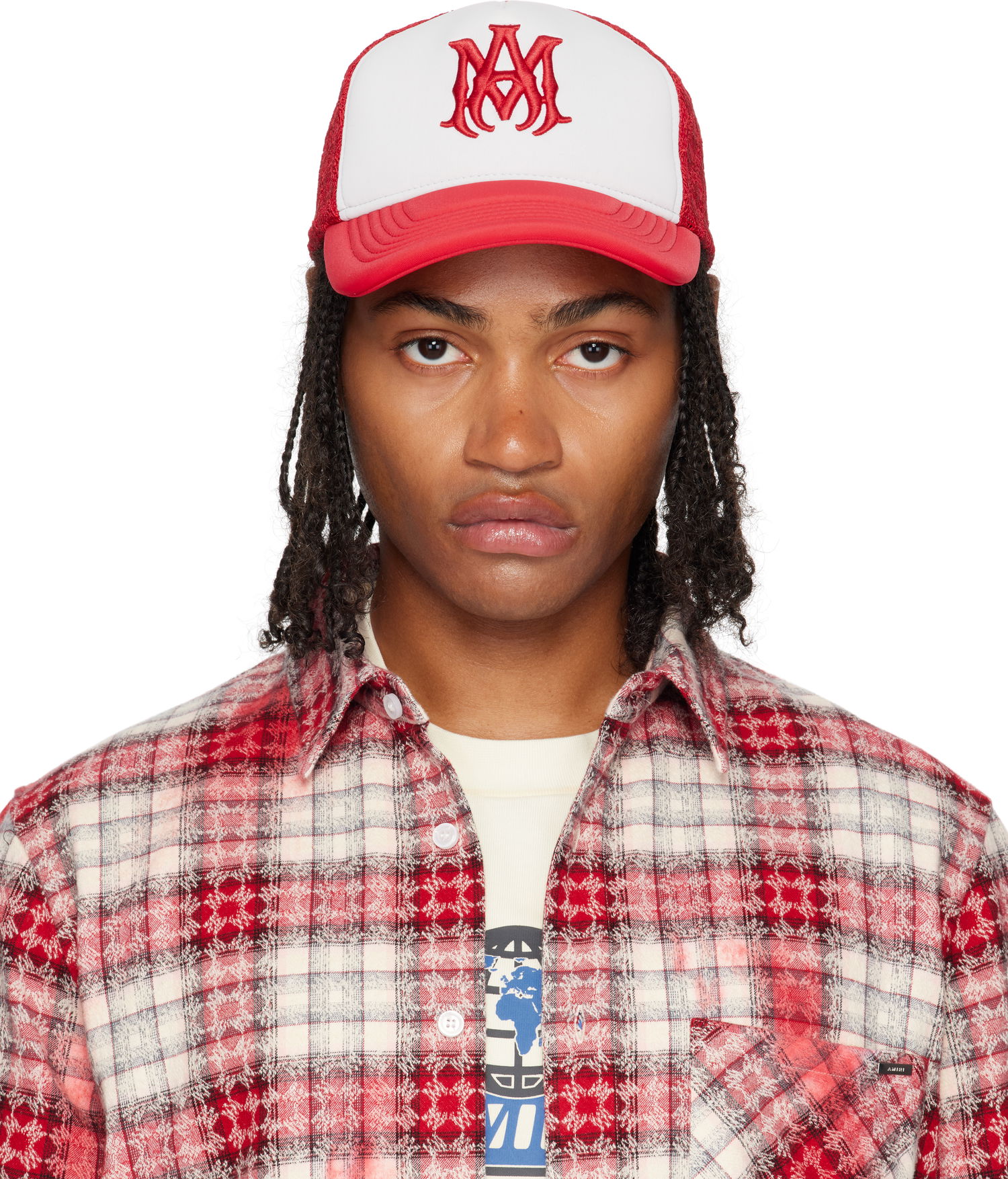 Kasket AMIRI AMIRI MA Two Tone Trucker Cap Rød | AMHATR1030, 0