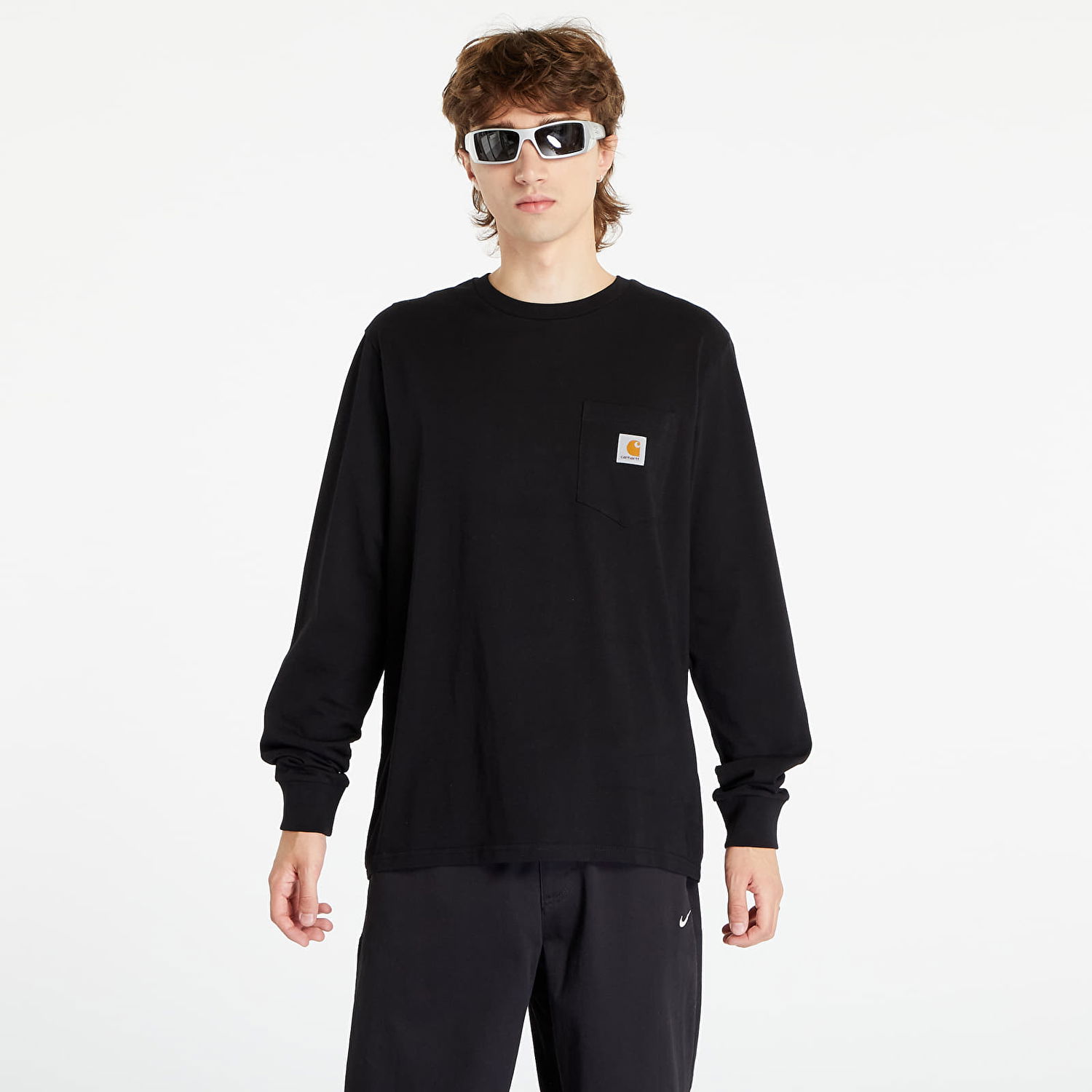 T-shirt Carhartt WIP Longsleeve Pocket T-Shirt Black Sort | I030437.89XX, 0