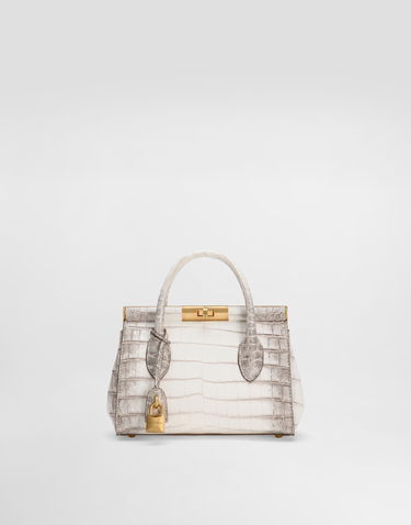 Håndtaske Dolce & Gabbana Dolce & Gabbana Mini Marlene Crocodile-Embossed Day Bag Hvid | BB7744A2Y4080001, 0
