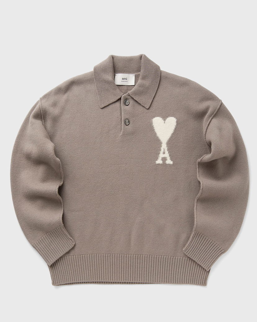 Sweater AMI AMI Paris ADC Polo Sweater Brun | UPL390.KN0090-0957