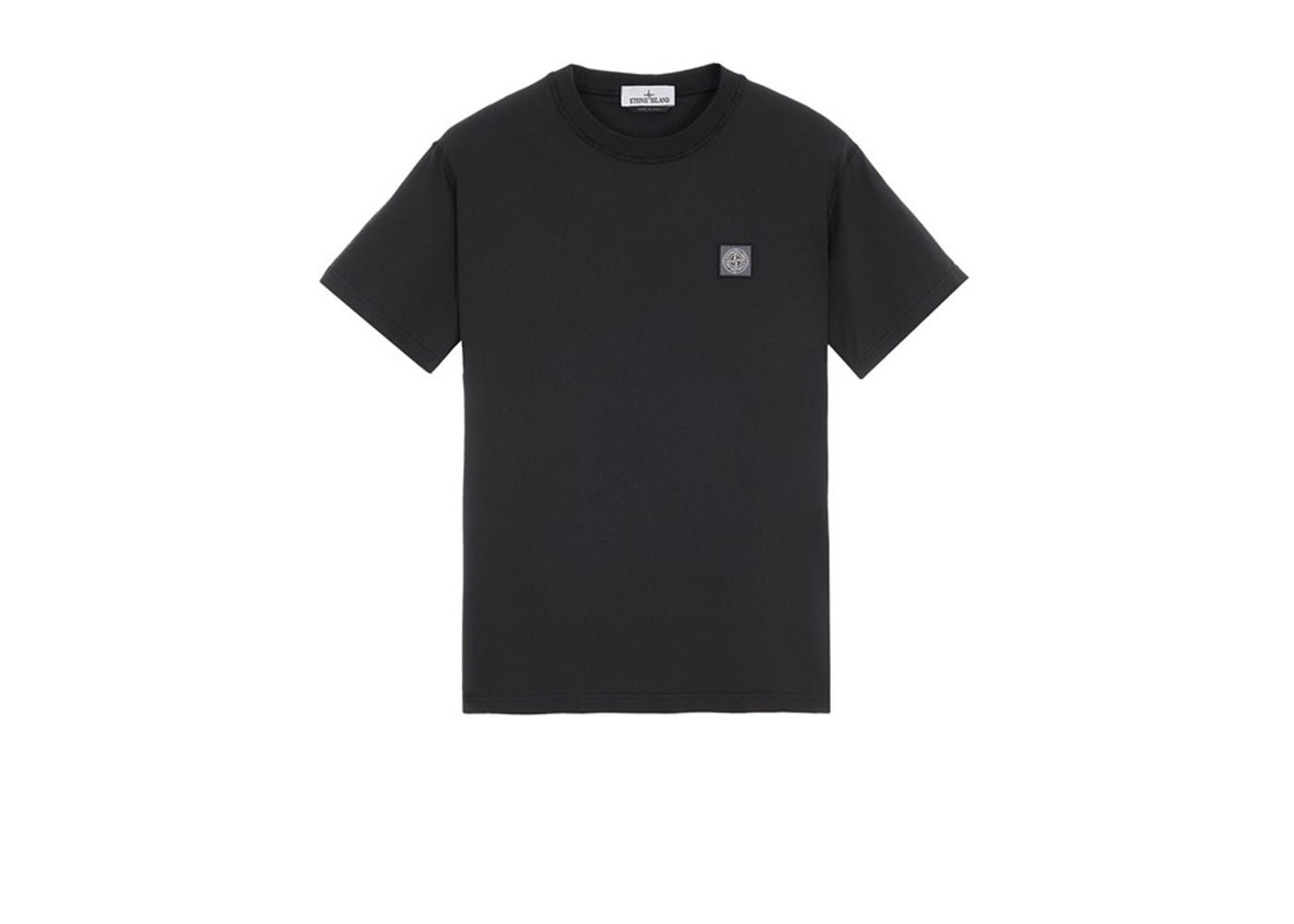 T-shirt Stone Island Organic Cotton Fissato Effect T-shirt Sort | 23757, 0