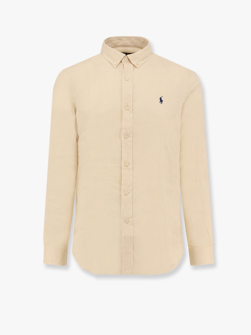 Polo skjorte Polo by Ralph Lauren Polo Ralph Lauren Men's Long Sleeve Button-Down Shirt Beige | 710968915005