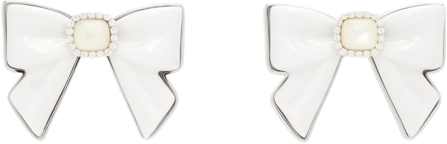 Øreringe SHUSHU/TONG SHUSHU/TONG YVMIN Edition Bowknot Nacre Earrings Hvid | 25622WHT00DN2, 0