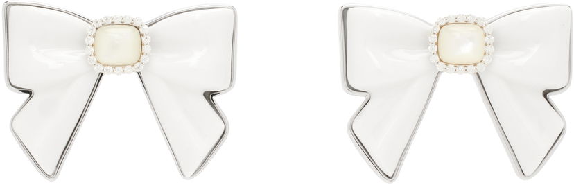 Øreringe SHUSHU/TONG SHUSHU/TONG YVMIN Edition Bowknot Nacre Earrings Hvid | 25622WHT00DN2
