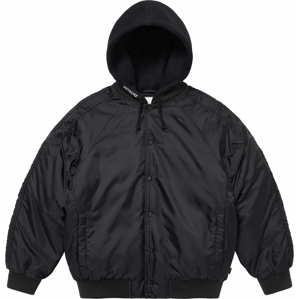 Bomberjakke Supreme Hooded Stadium Jacket Sort | SUP-SS24-224, 0