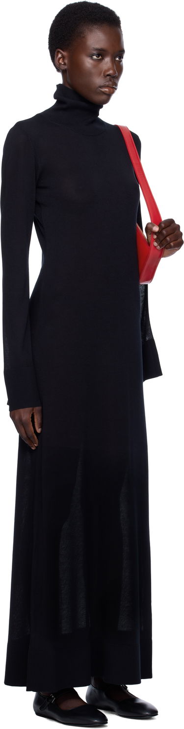 Kjole TOTEME TOTEME Slit Sleeve Knit Maxi Dress Sort | 253-WRD0236-YA0079, 1