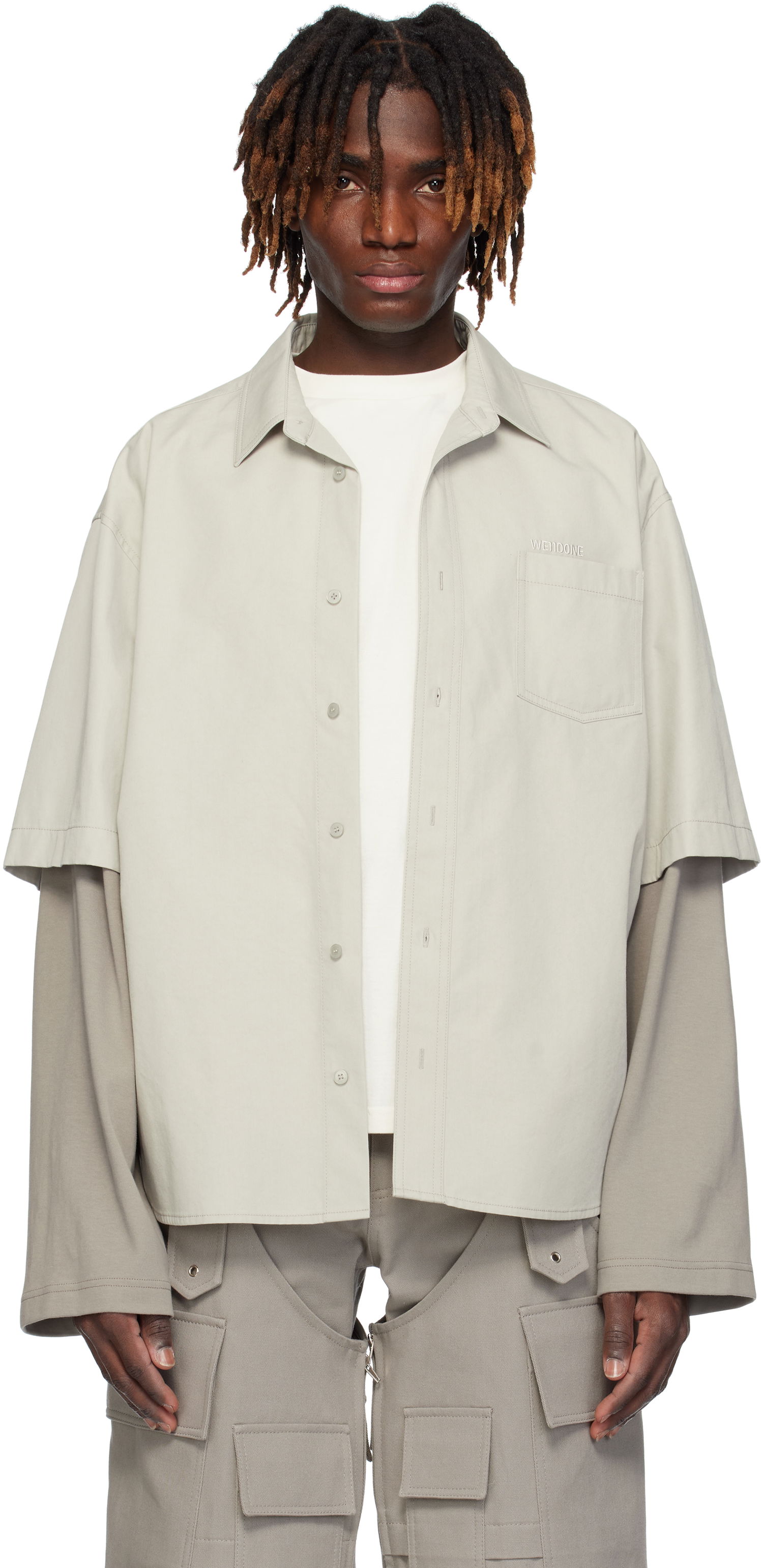 Skjorte We11done We11done Layered Shirt Grå | WD-SH0-25-162-M-GY, 0