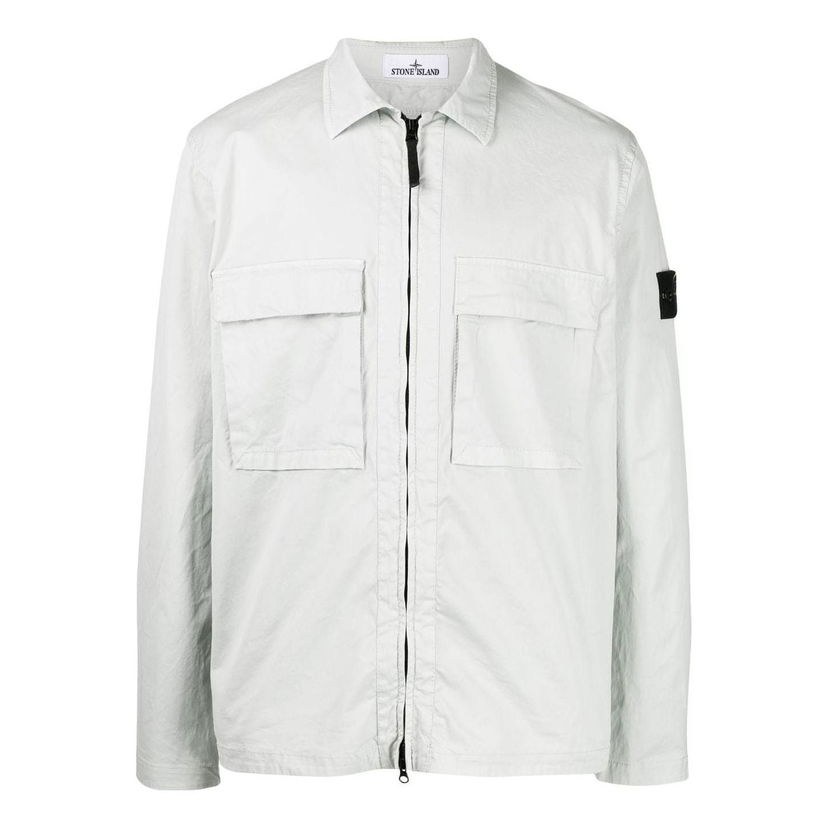 Skjorte Stone Island Compass Zipped Shirt Grøn | 771511710-V0061